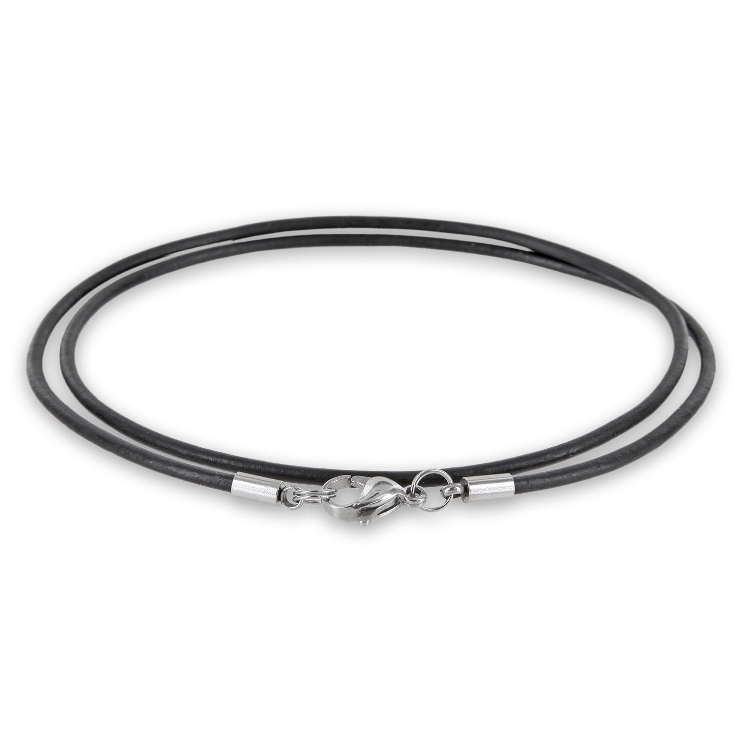 Auroris Lederband 2mm Echtleder Kette mit Edelstahl Karabinerverschluss (Fa günstig online kaufen