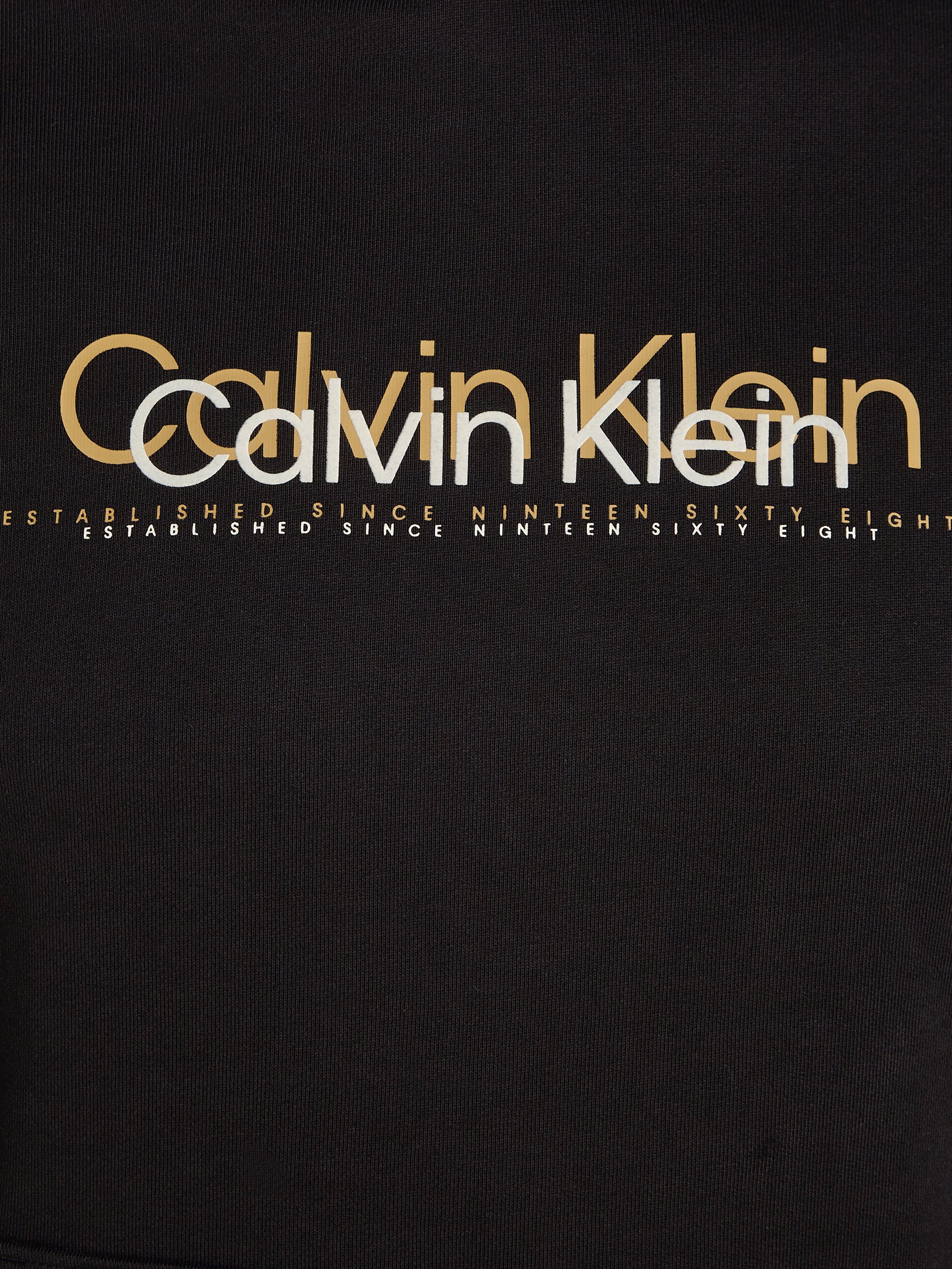 Klein BT_DOUBLE HOODIE Calvin mit Markenlabel Kapuzensweatshirt FLOCK Black Ck Big&Tall LOGO
