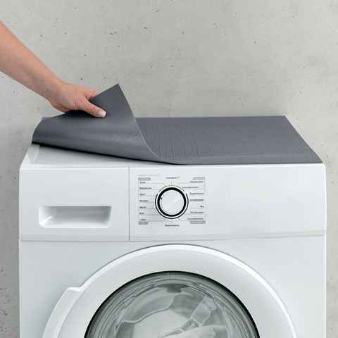 matches21 HOME & HOBBY Antirutschmatte Waschmaschinenauflage rutschfest grau uni 60 x 60 cm, Waschmaschinenabdeckung als Abdeckung für Waschmaschine und Trockner