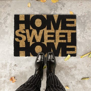 Fußmatte Kokos Fußmatte Home Sweet Home, relaxdays, Höhe: 15 mm