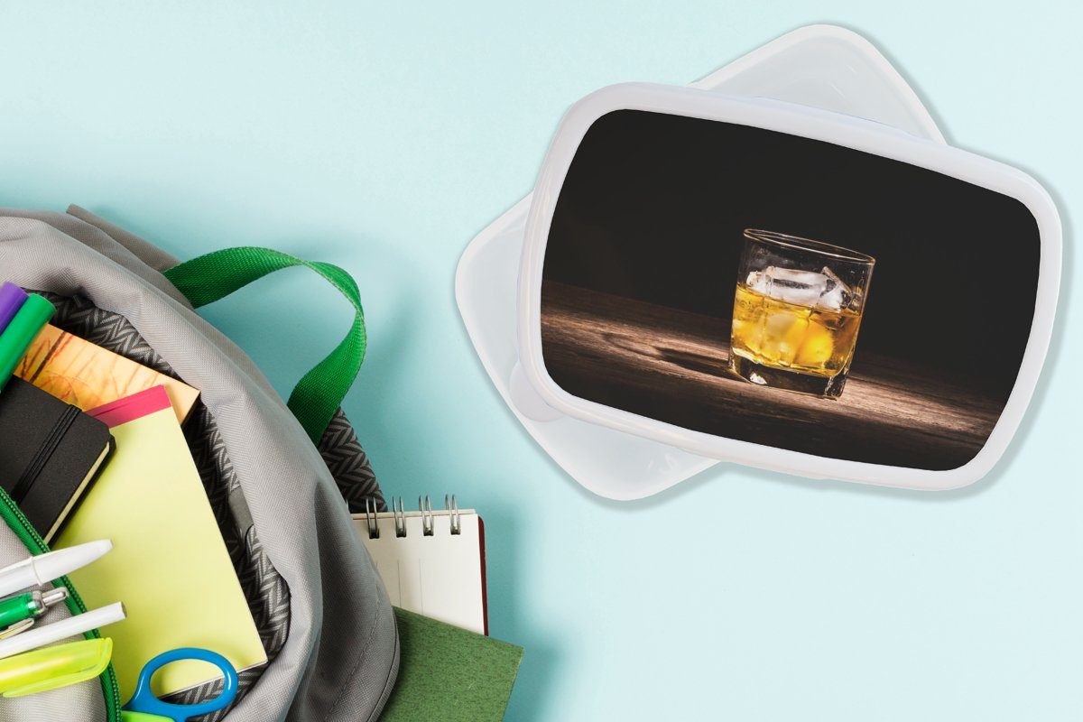 MuchoWow Lunchbox Whiskey - Alkohol und Erwachsene, für Kunststoff, - weiß für Brotdose, Brotbox Mädchen und Jungs Kinder (2-tlg), Glas