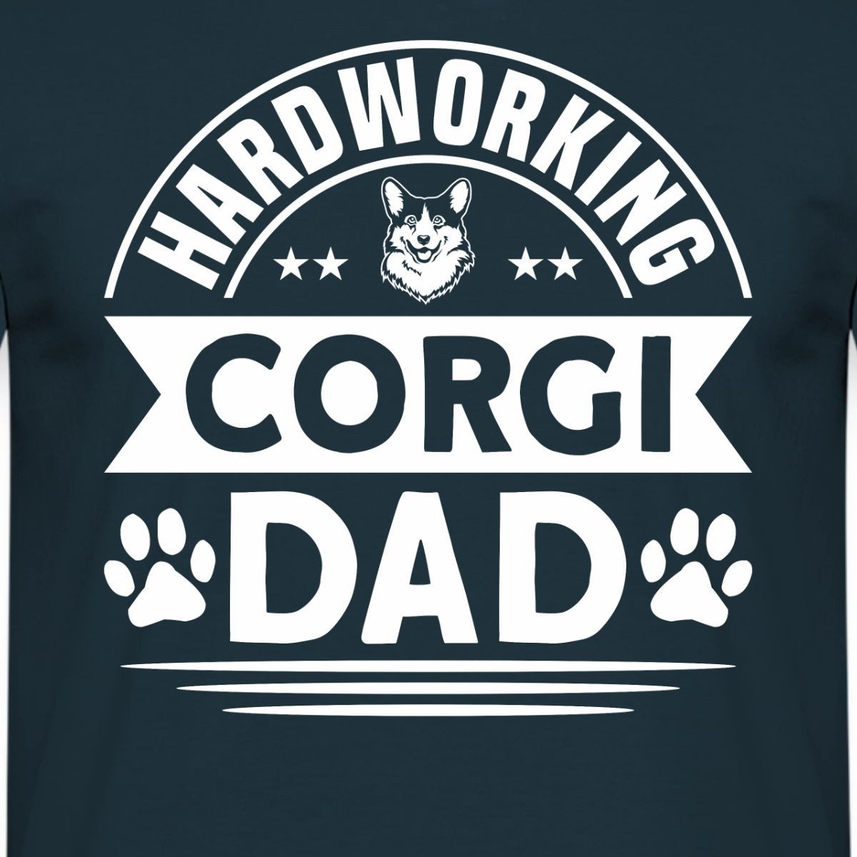 Spreadshirt T-Shirt Hardworking Corgi Dad Männer T-Shirt (1-tlg)