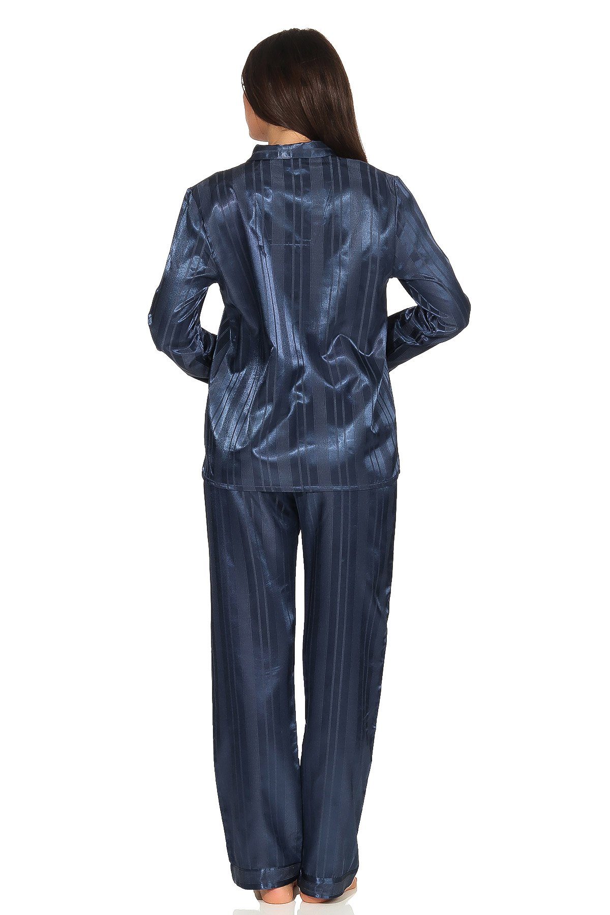 Normann Pyjama Satin Pyjama Streifendessin - innen angeraut 251 94 010
