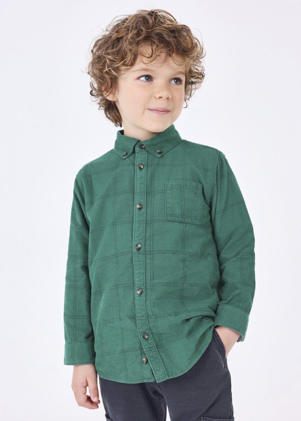 Mayoral Karohemd Cord-Überhemd BCI Baumwolle Jungen