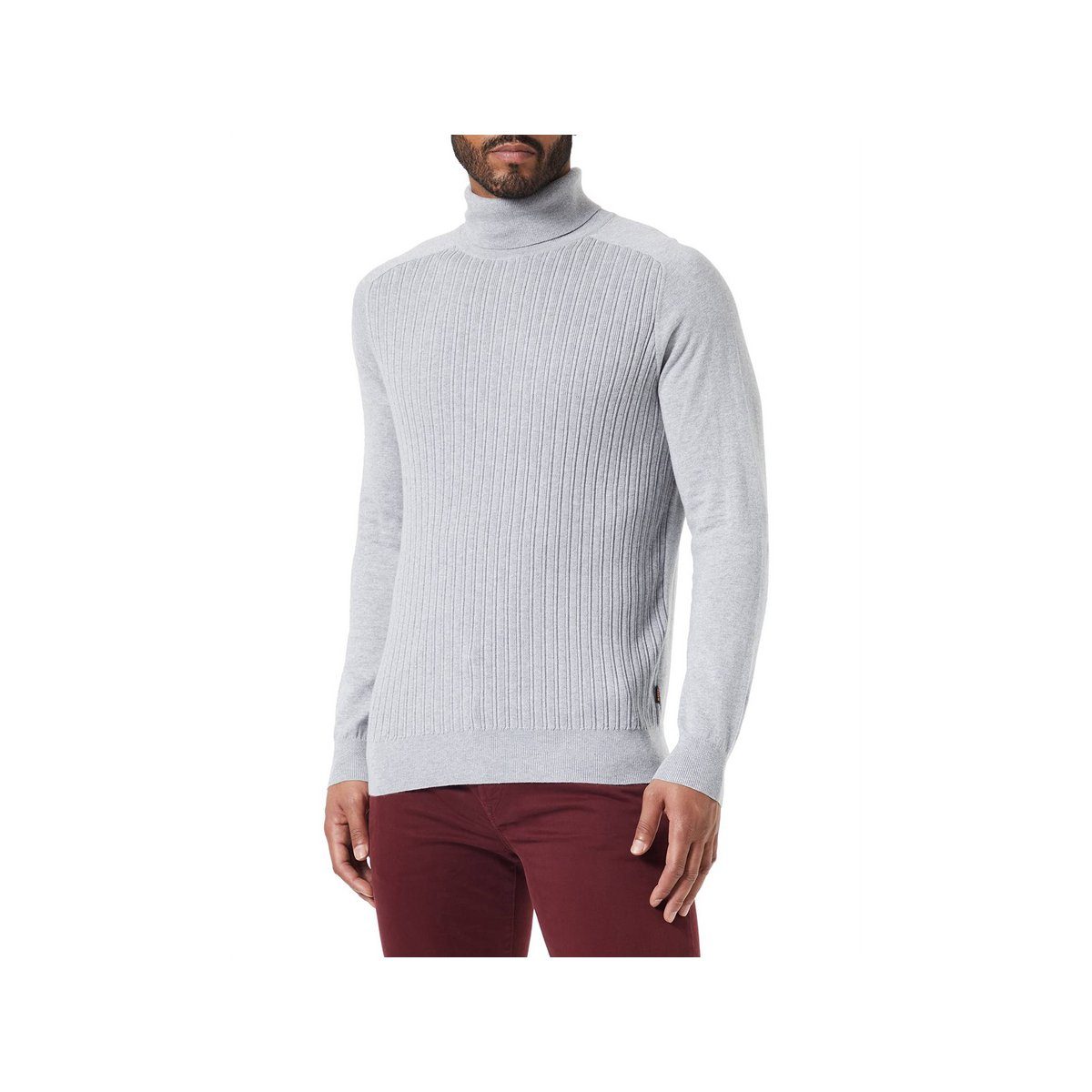 Rundhalspullover V Pullover für Herren in grau