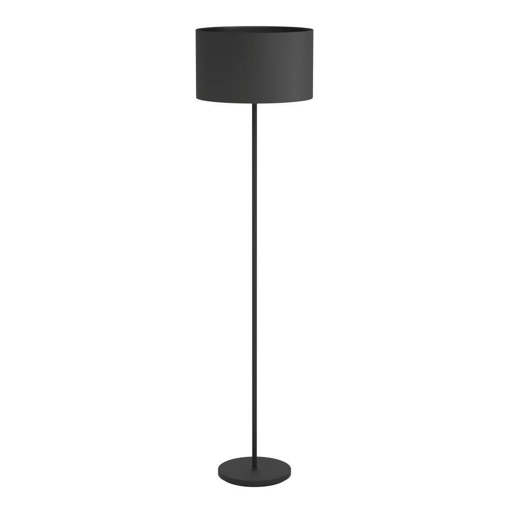 EGLO Stehlampe MASERLO 1, ohne Leuchtmittel, Stehleuchte aus Stahl und Textil, in Schwarz, mit Tritt-Schalter, E27