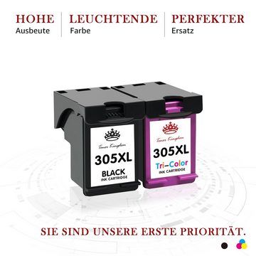 Toner Kingdom 2x 305 XL Kompatibel für HP 305XL (1 Schwarz=600 Seiten) Tintenpatrone (hp deskjet 2720 2710 ENVY 6000 6020 6030 patronen)