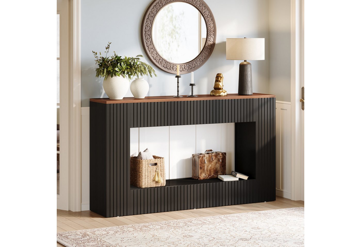 Tribesigns Konsolentisch 140 cm Flurtisch, Flur Möbel, Schmaler Sofatisch mit Lagerung