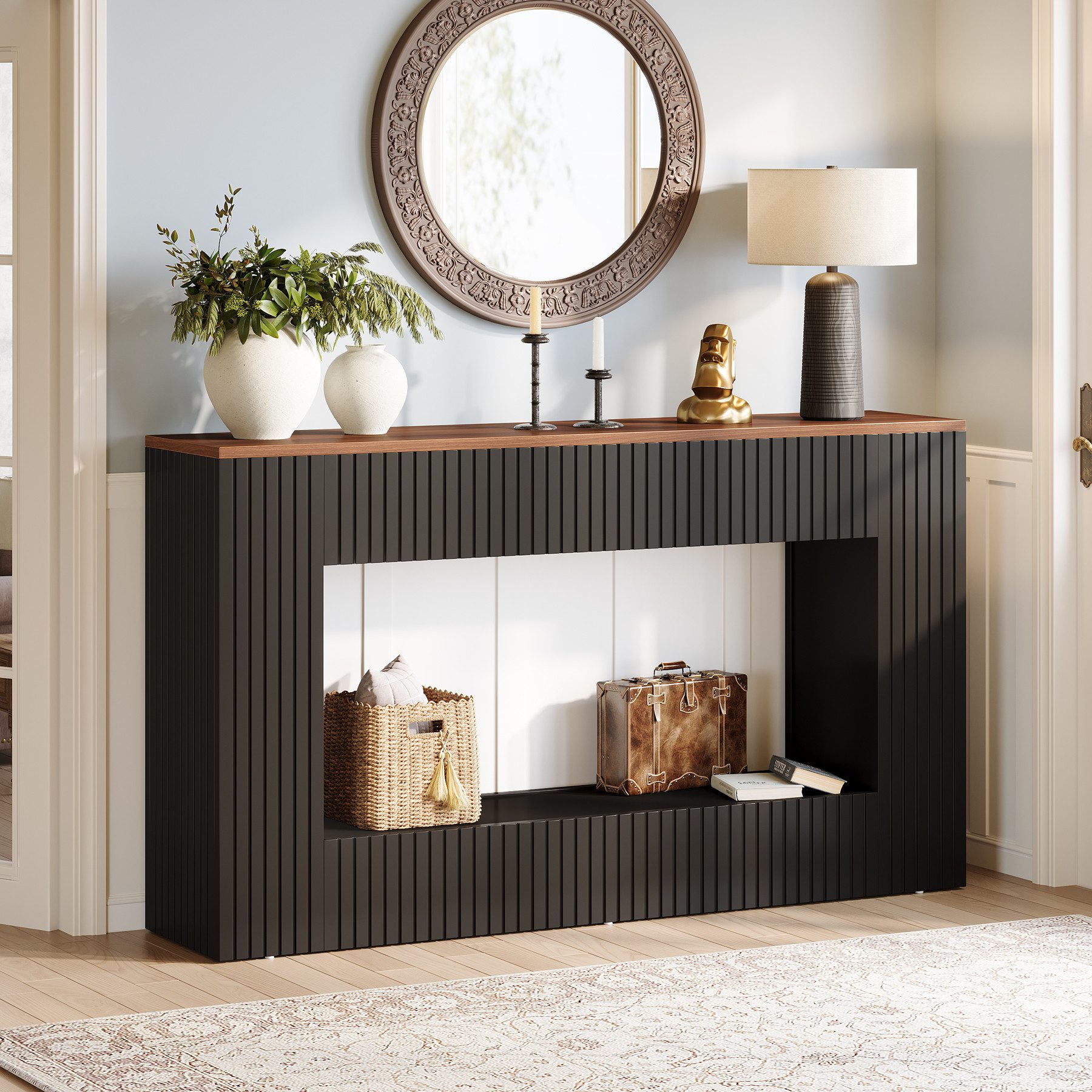Tribesigns Konsolentisch 140 cm Flurtisch, Flur Möbel, Schmaler Sofatisch mit Lagerung