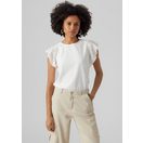Vero Moda Rundhalsshirt VMTASSA SL FRILL TOP NOOS Materialmix, loose fit