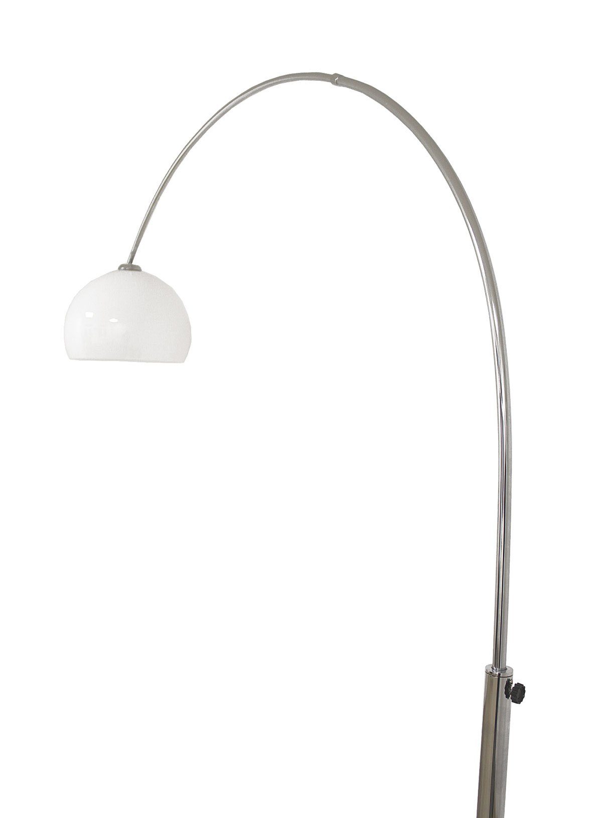 Leuchtmittel Kiom Stehlampe höhenverstellbar, nicht & Marmorsockel Bogenleuchte 215cm, abhängig Chrom Weiß Leuchtmittel inklusive, Karoi