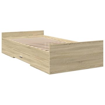 vidaXL Bett Bettgestell mit Schubladen Sonoma-Eiche 90x200cm Holzwerkstoff