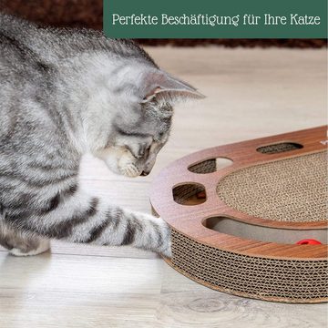 Pfotenolymp Katzen-Wandregal Katzenspielplatz 57x30x5cm - interaktives Spielzeug/Kratzbrett, 1 Stück (1er Pack)Modernwellpappe