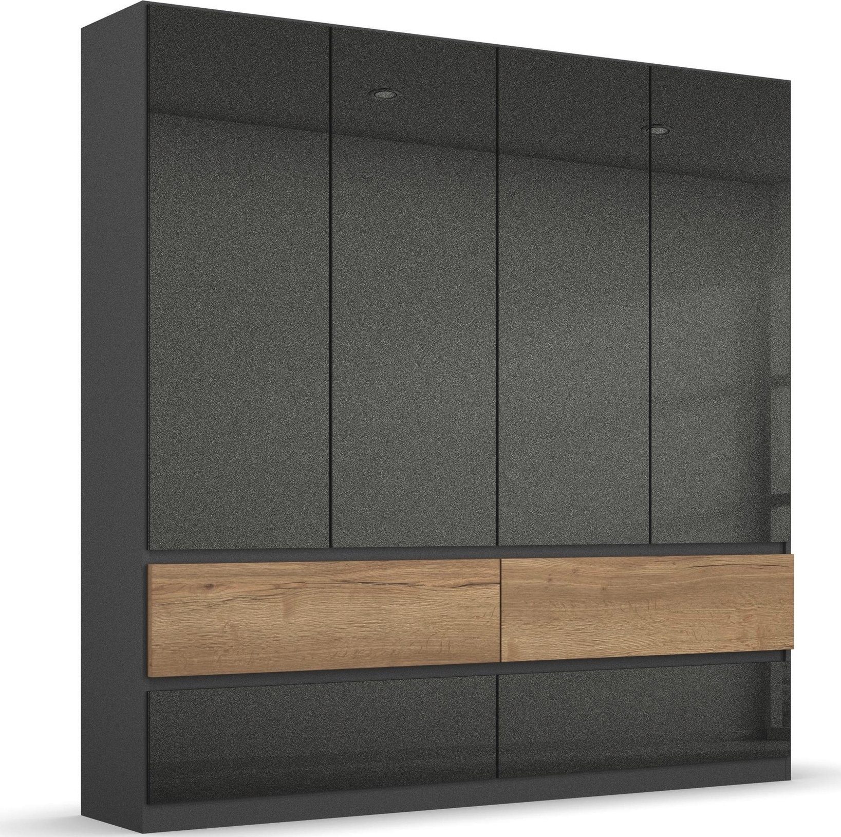 rauch Drehtürenschrank Winnipeg grifflose Front, Schubkästen m. Griffmulde, auch mit Beleuchtung