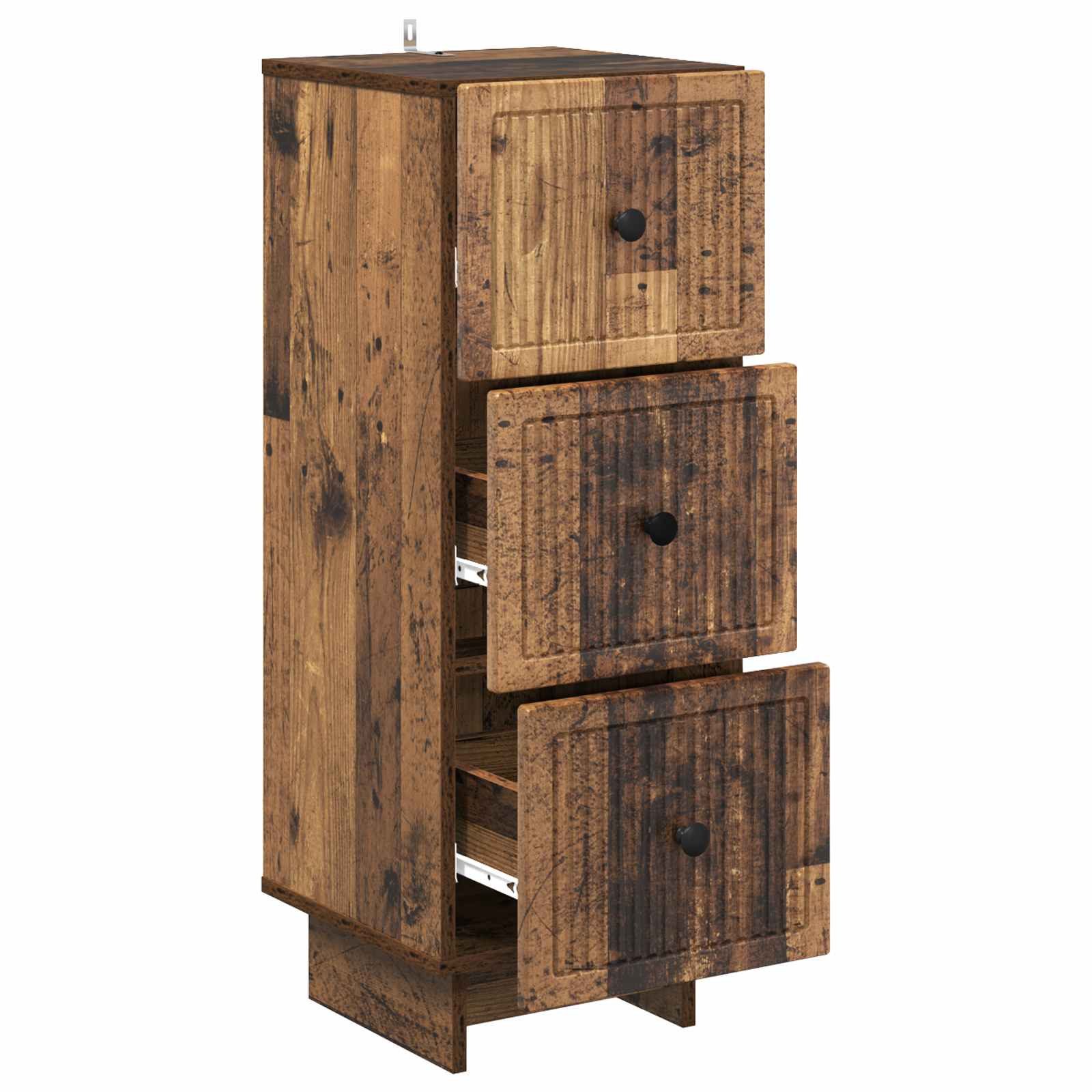 vidaXL Kommode 33 x 34,5 x 90 cm Kommode Schubladenschrank Sideboard schmal Altholz 3