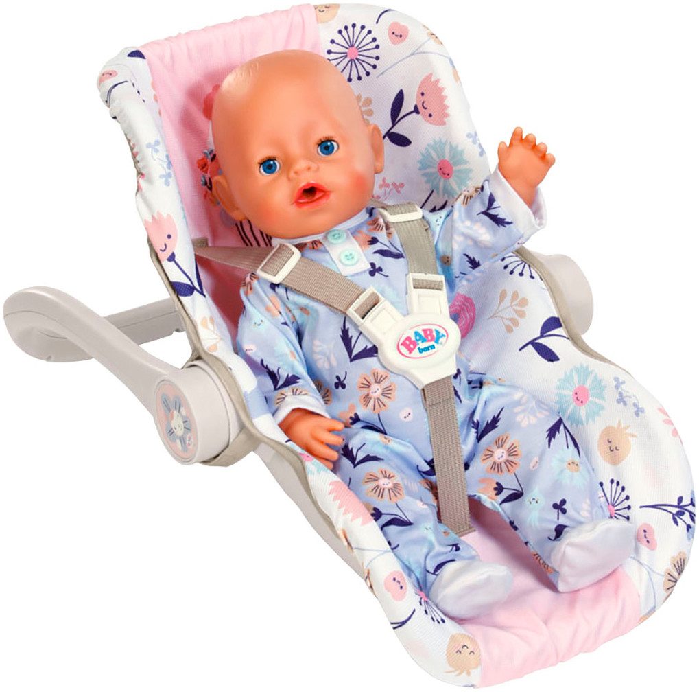 Baby Born Puppen Autositz Babyschale Blumen