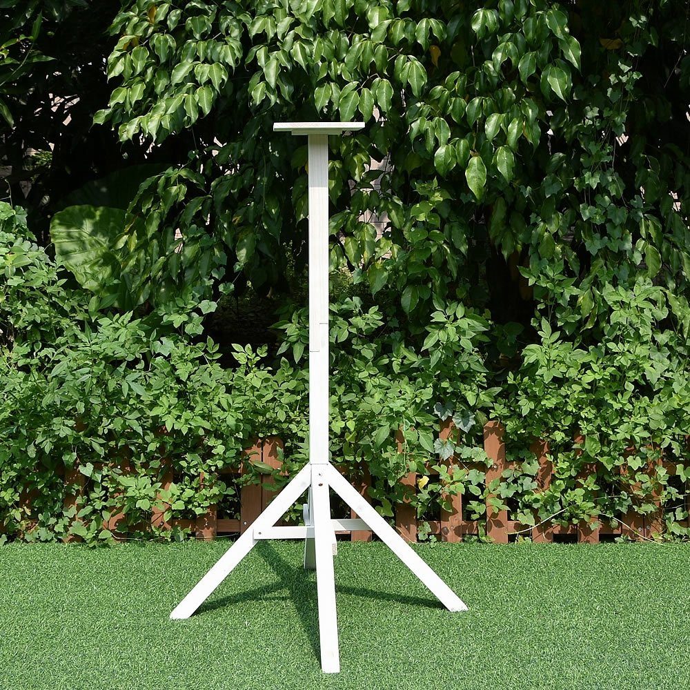 Mucola Vogelhausständer Vogelhausständer Holz Ständer Weiß 1,05M hoch Vogelvilla Futtersilo, Zubehör für Universal, Universeller Ständer