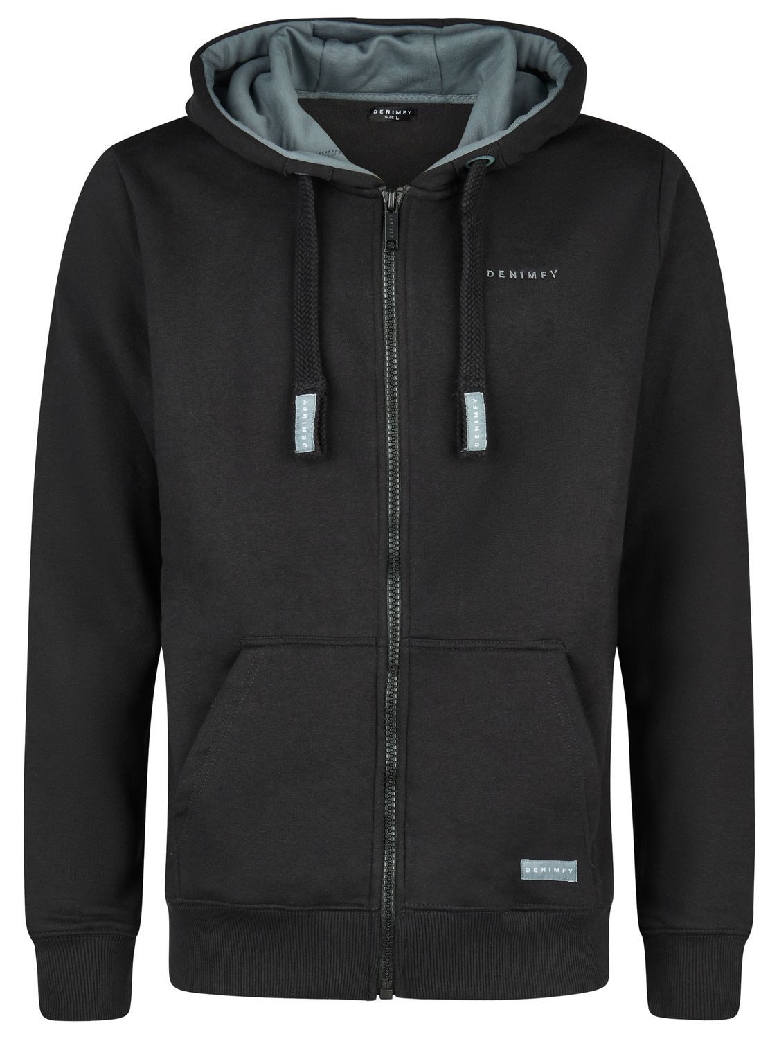 DENIMFY Kapuzensweatjacke Herren Sweatjacke DFLeo Regular Fit Hoodie mit Kängurutasche – Bild 3 von 4
