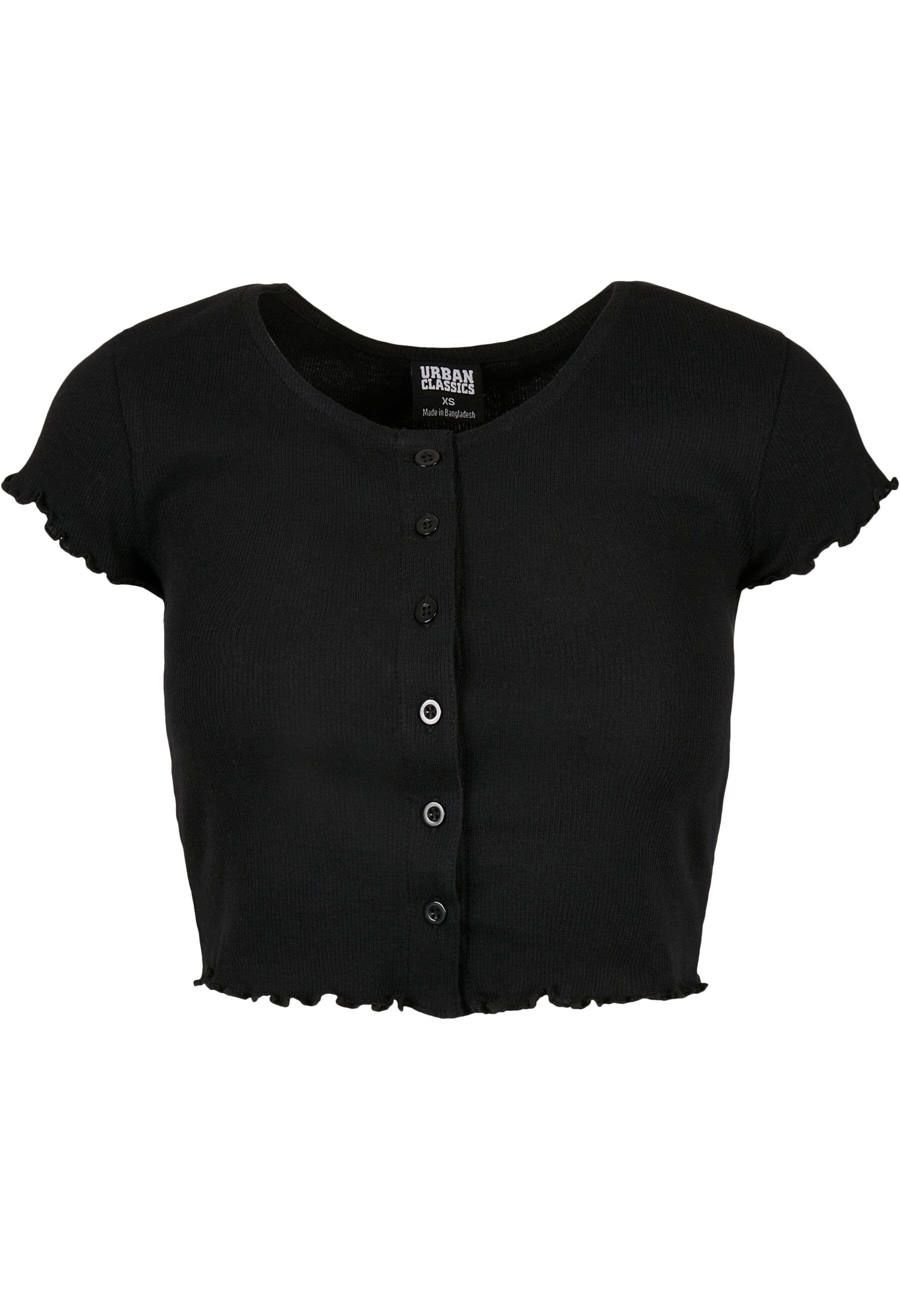 URBAN CLASSICS Kurzarmshirt Urban Classics Damen Ladies Cropped Button Up R günstig online kaufen