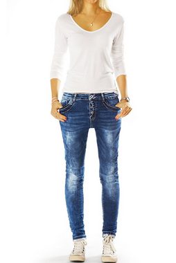 be styled Slim-fit-Jeans Slim Fit Hüftjeans Hose im Relaxed Fit Look - Damen - j4g-1 mit Stretch-Anteil, 5-Pocket-Style