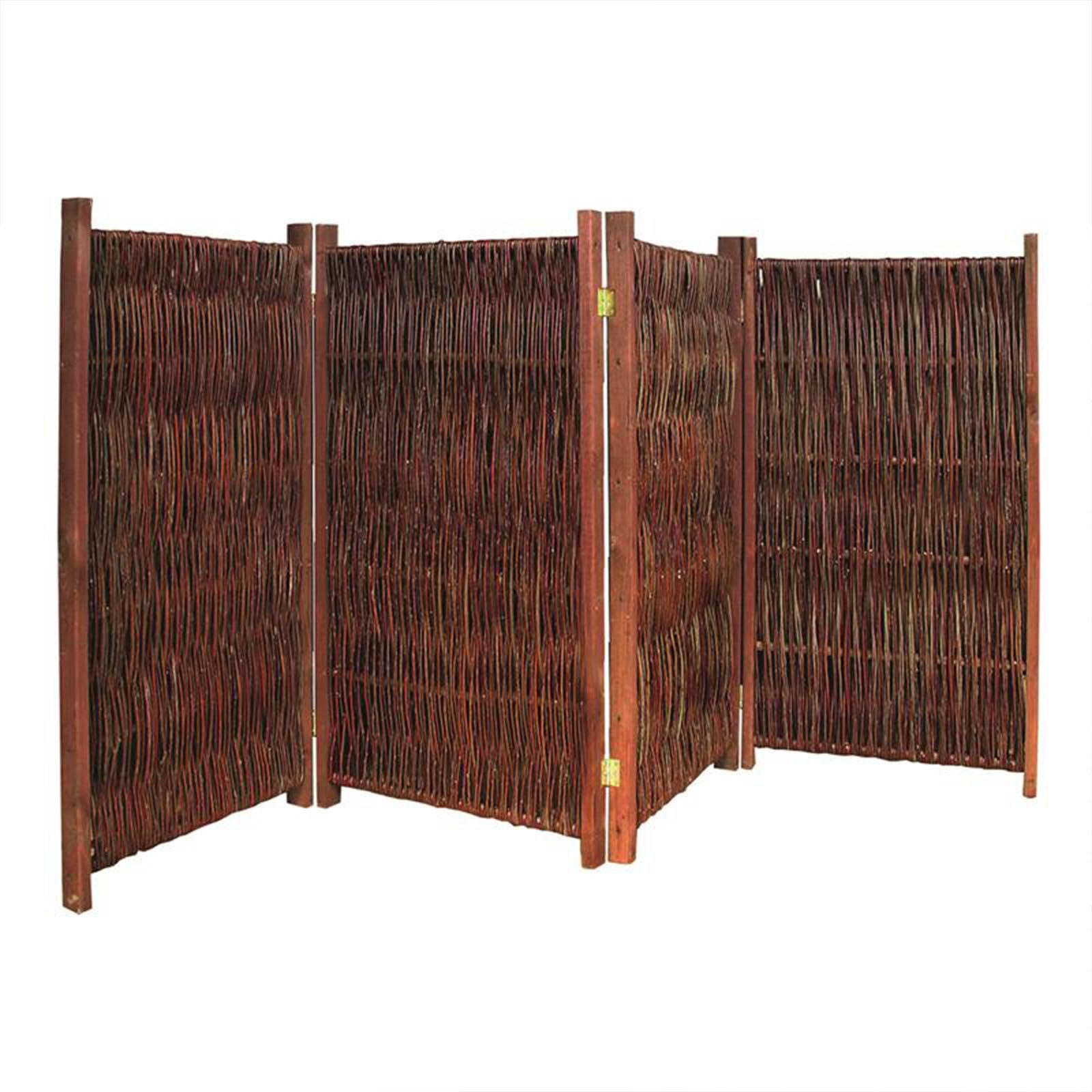 NOOR Paravent Weide - mehrteilig - klappbar - Sichtschutz-Module (4 St), aus Naturmaterialien - Sichtschutz für Garten, Terrasse und Balkon
