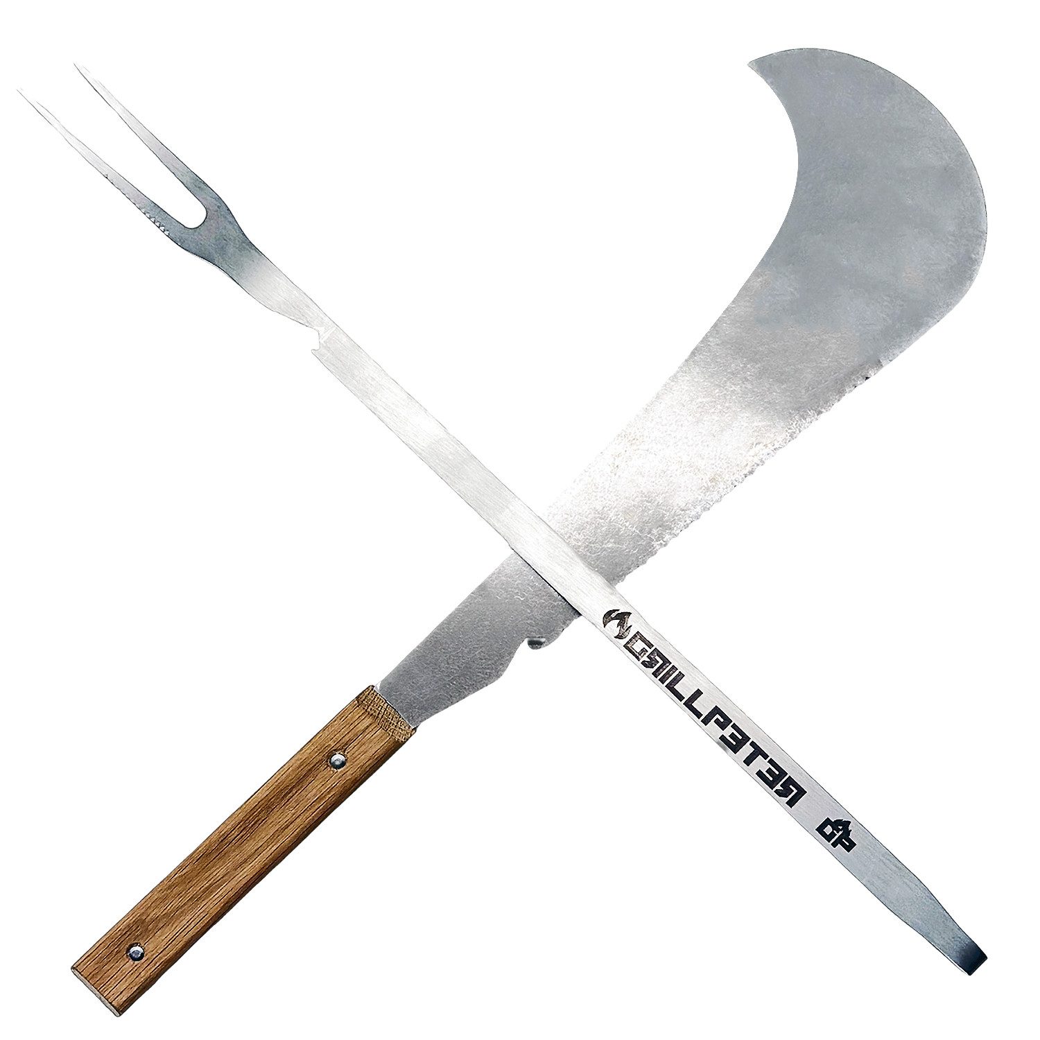 Grillpeter Grillbesteck-Set Grillpeter Geschenkset Grillmachete Grillgabel 4 Fachflaschenöffner
