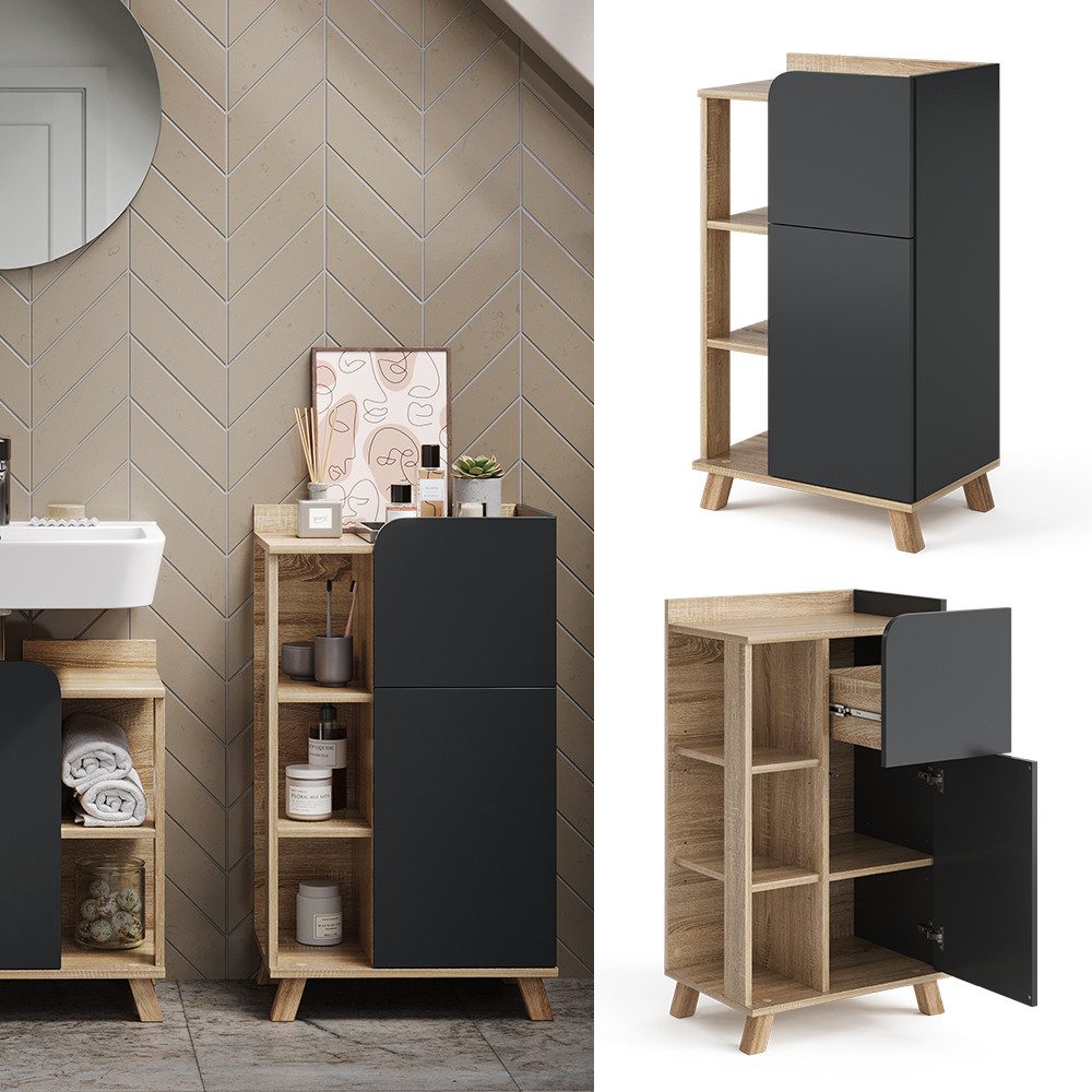 Vicco Midischrank Karen, Anthrazit/Sonoma, 50 x günstig online kaufen