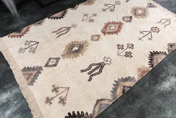 Teppich ETHNO 230x160cm beige / bunt, riess-ambiente, rechteckig, Höhe: 10 mm, Wohnzimmer · Baumwolle · getuftet · geometrische Muster · Boho