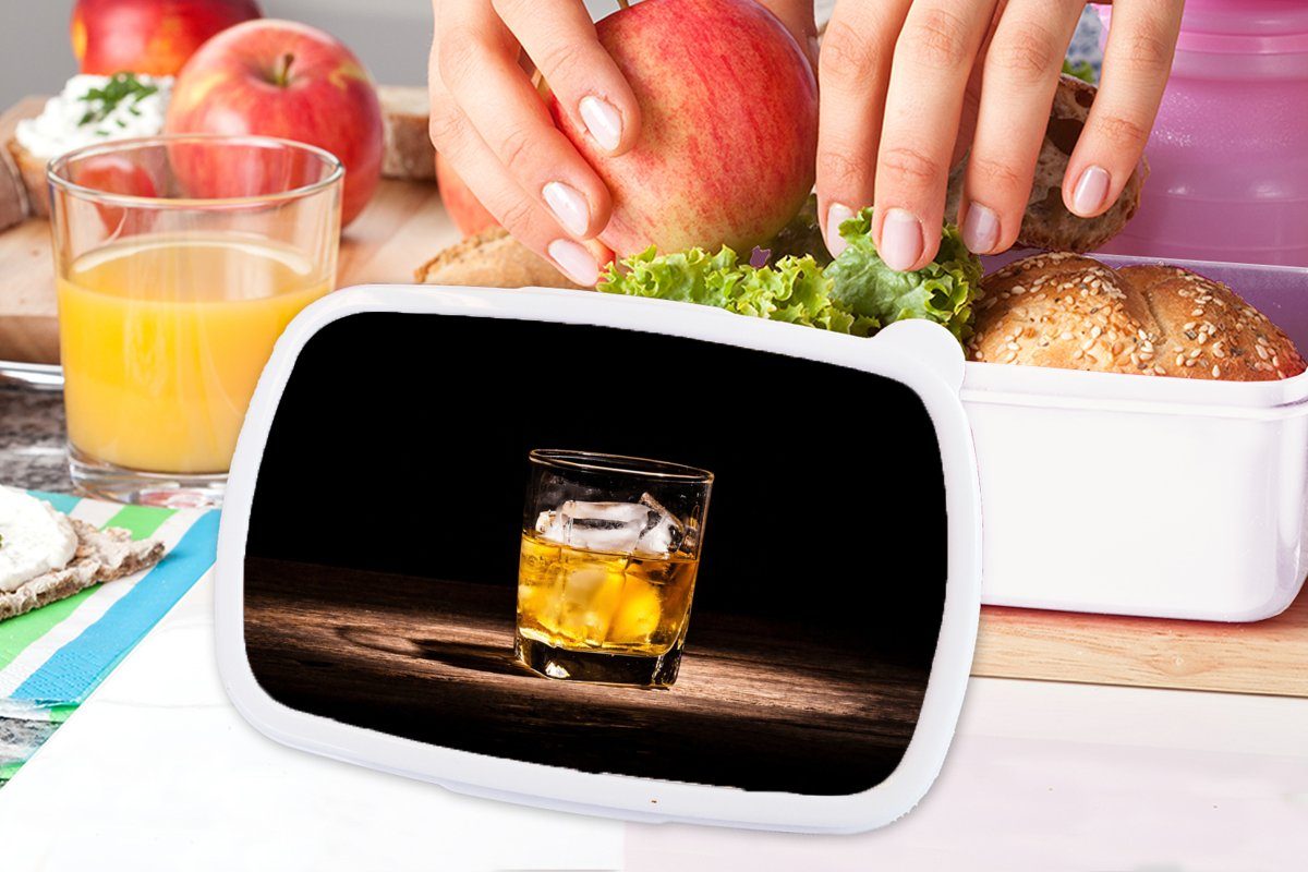 MuchoWow Lunchbox Whiskey - Alkohol und Erwachsene, für Kunststoff, - weiß für Brotdose, Brotbox Mädchen und Jungs Kinder (2-tlg), Glas