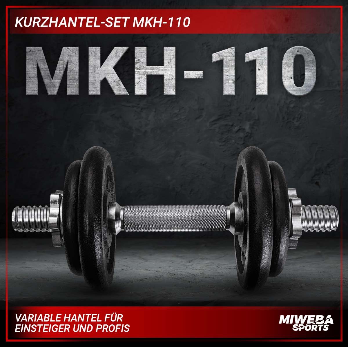 Miweba Sports Hantel-Set »MKH-110«, Profi Hantel Set - 10 Kg - 2 x 2.5