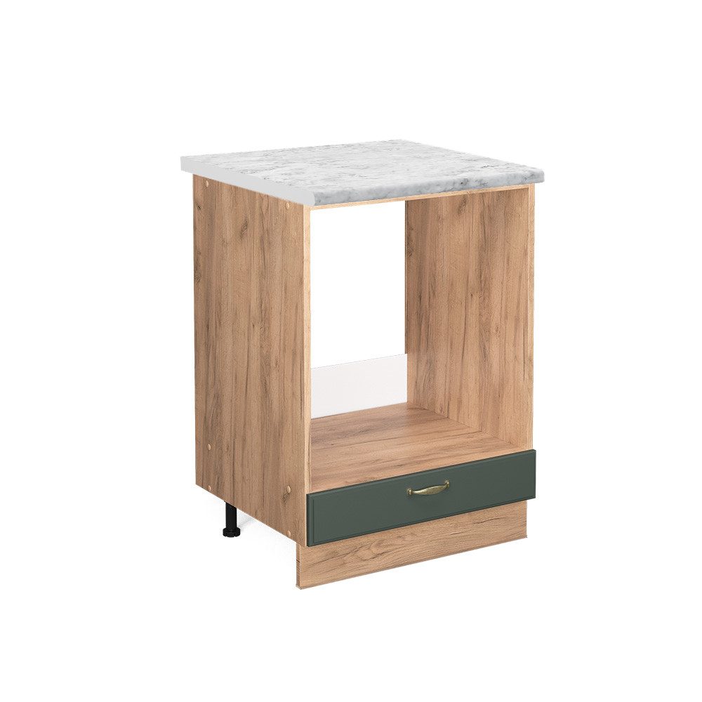 Vicco Herdumbauschrank Fame-Line Grün-Gold Landhaus/Goldkraft Eiche 60 cm A günstig online kaufen