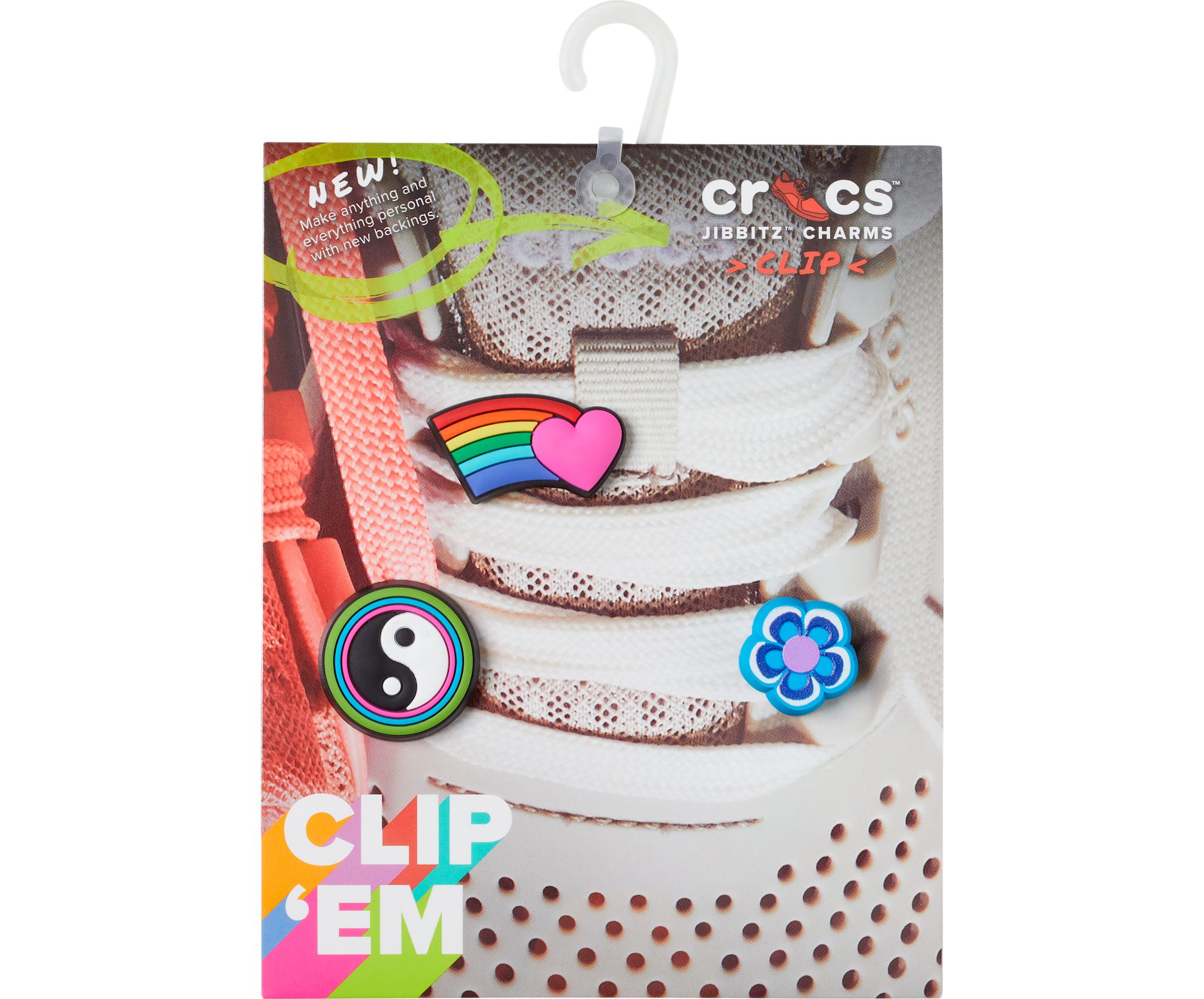 Crocs Schuhanstecker Jibbitz Charm für Schnürsenkel - Colorful Lace Backer - 3er Set (3-tlg)