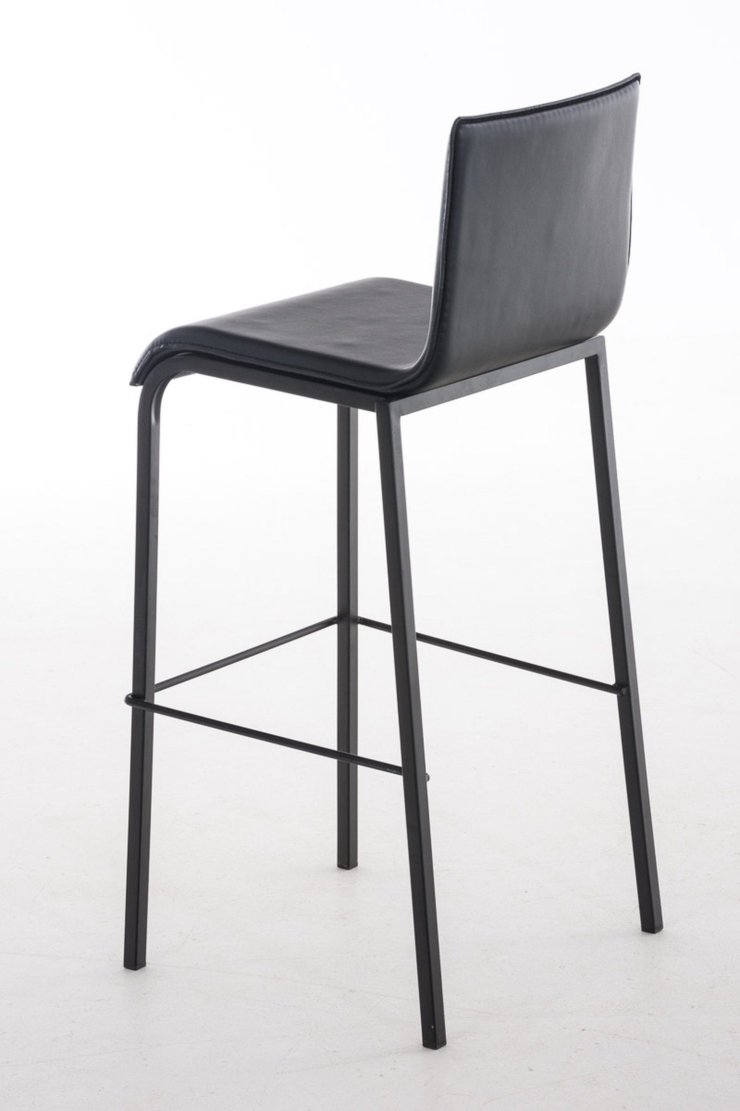 Barhocker Fußstütze Sitzfläche: Theke & Hocker und (mit - - matt schwarz Schwarz Gestell Kunstleder TPFLiving für Küche), Metall Rückenlehne Avon