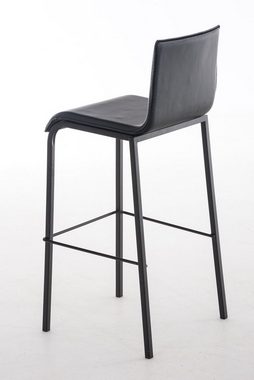 TPFLiving Barhocker Avon (mit Rückenlehne und Fußstütze - Hocker für Theke & Küche), Gestell Metall schwarz matt - Sitzfläche: Kunstleder Schwarz