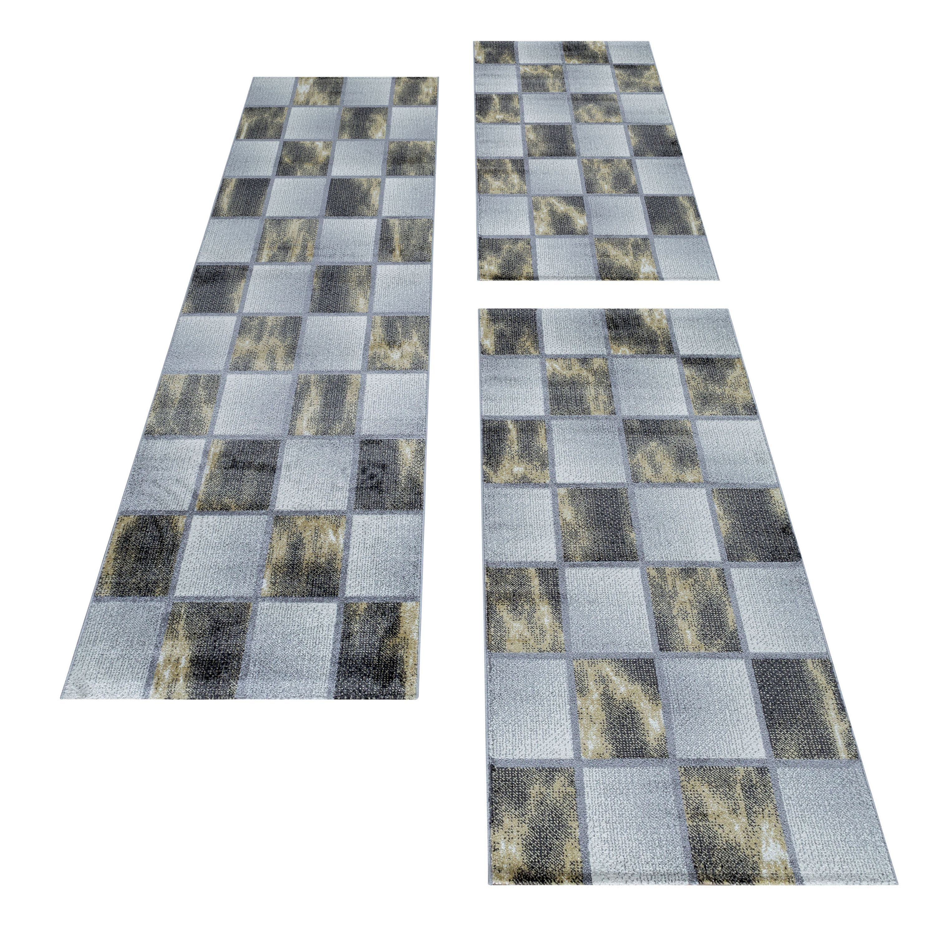 Carpettex Kurzflor-Bettumrandung Kariert Design, Höhe 8 mm, (Bett-Set, 3-tl günstig online kaufen