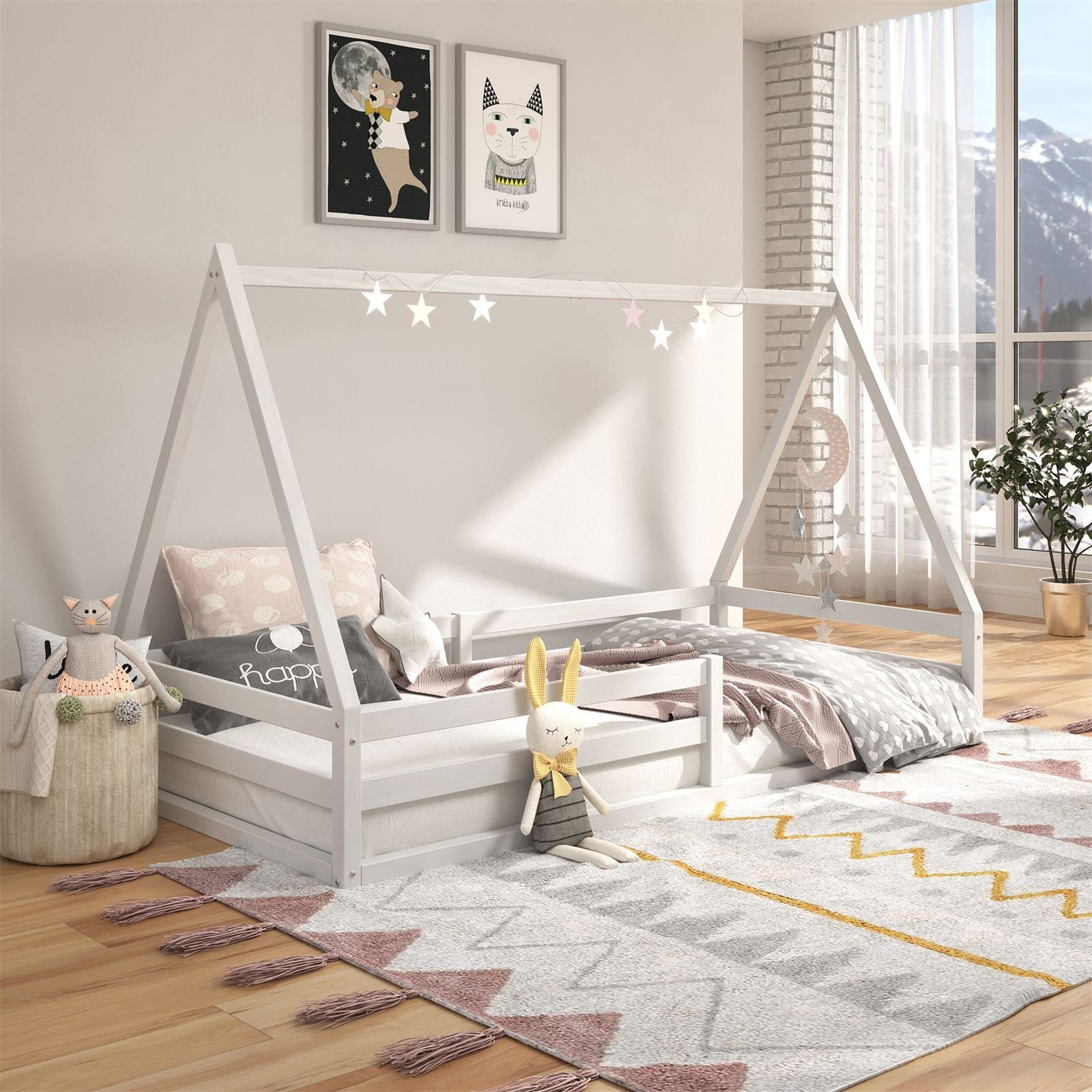 IDIMEX Kinderbett SILA, Hausbett Tipibett Kinderbett Bett Kiefer 90 x 200 M günstig online kaufen