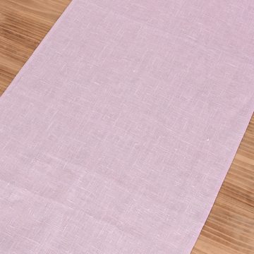 KARDELEN Tischläufer Tischläufer Erik aus 100% Leinen 1-lagig 47x150cm rosa