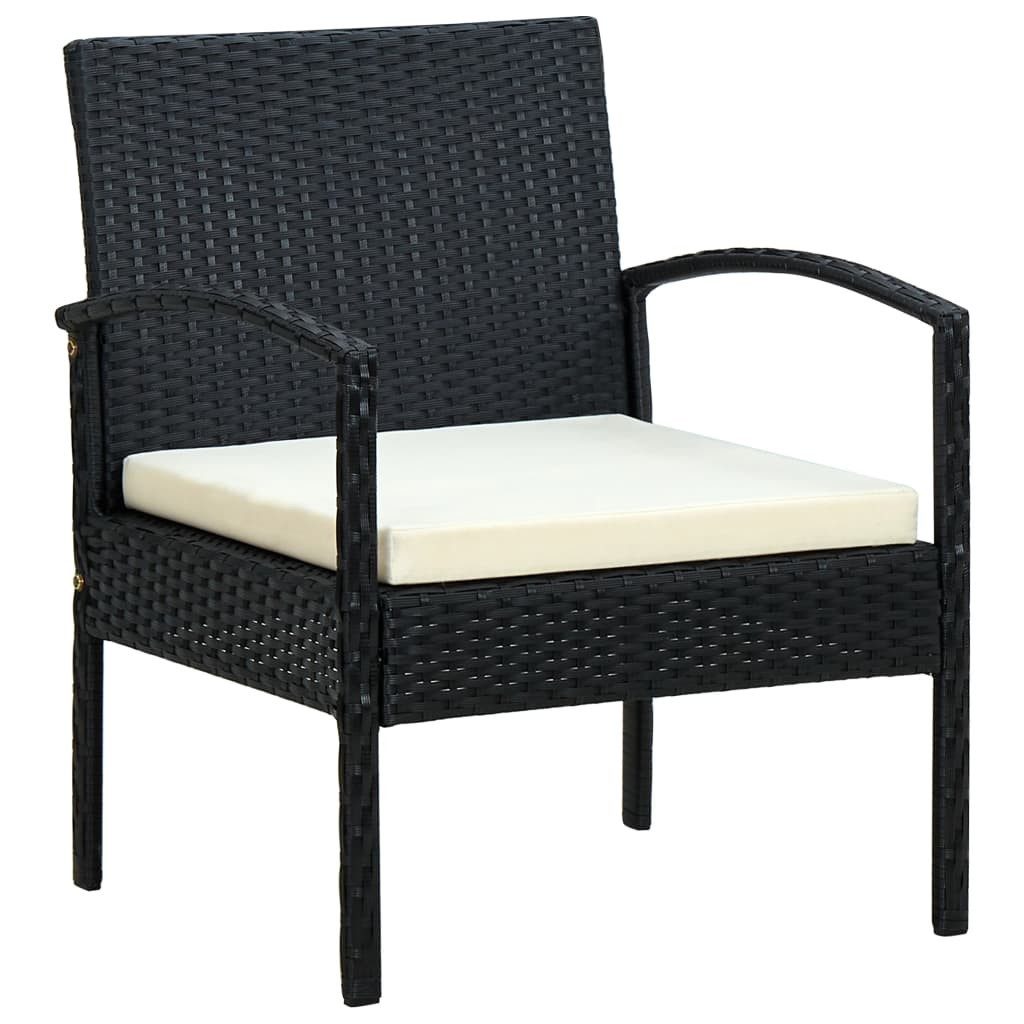 furnicato Sessel Gartenstuhl aus pulverbeschichtetem Stahl mit PE-Rattan, 58x58x72 cm, (1-St)