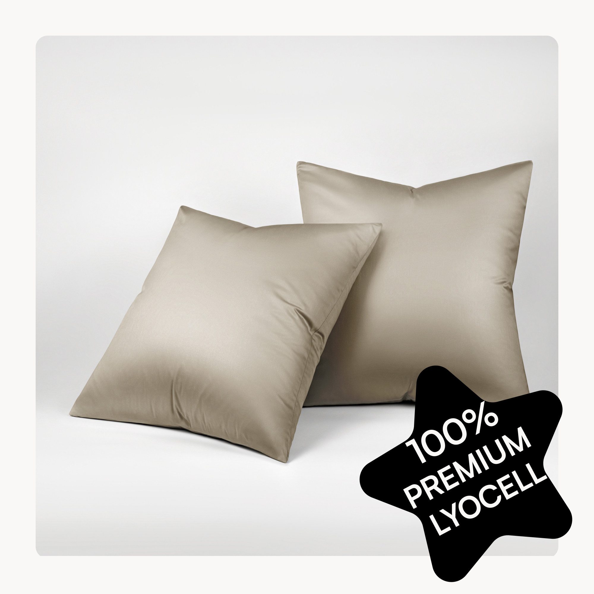 Seralino Kissenbezüge Set aus 100% Lyocell (Tencel) in Gr. 40x80, 80x80, 40x60cm, (2 Stück), besonders weich, schnelltrocknend, atmungsaktiv, aus Eukalyptusfasern