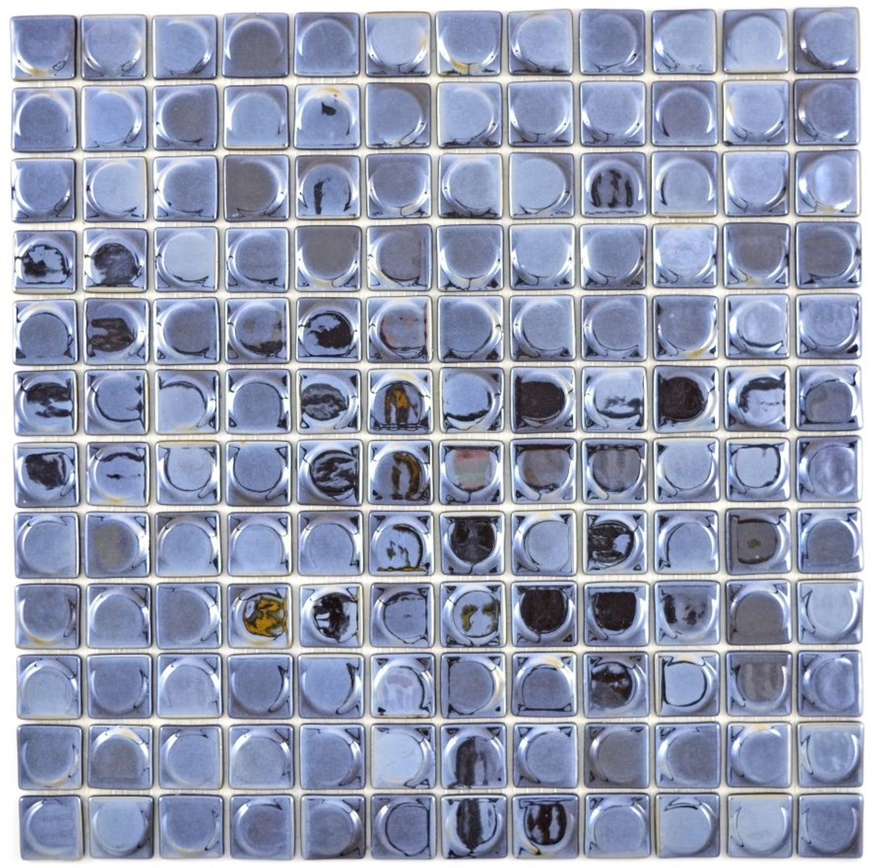 Nachhaltiger Recycling Glasmosaik schwarz Wandbelag anthrazit Mosani Fliese Mosaikfliesen