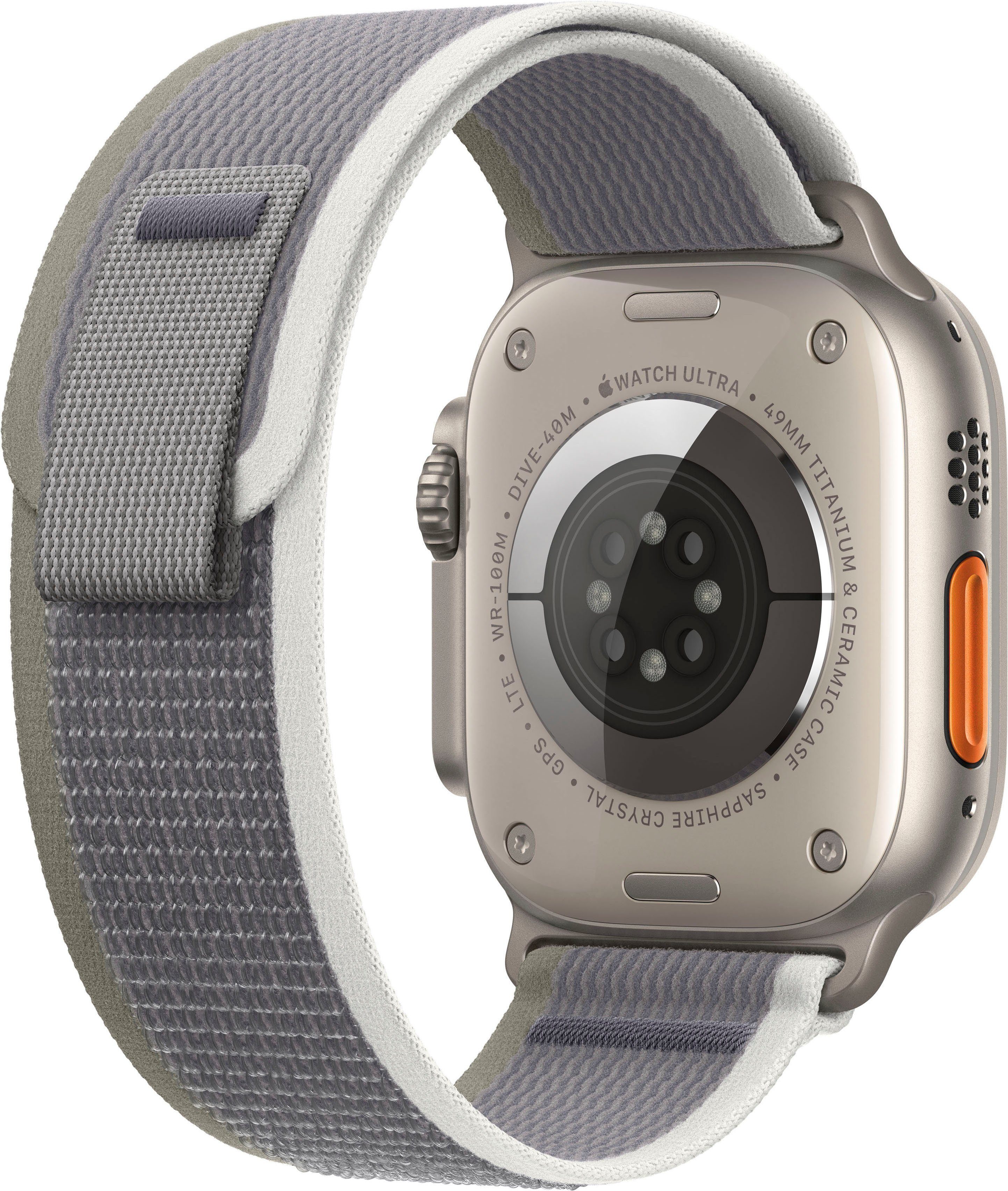 Zoll, Trail M/L + Watch Titanium (4,9 Watch 2 Smartwatch mm 10), Apple Loop Ultra GPS OS cm/1,92 Cellular Titanium/Green/Grey 49