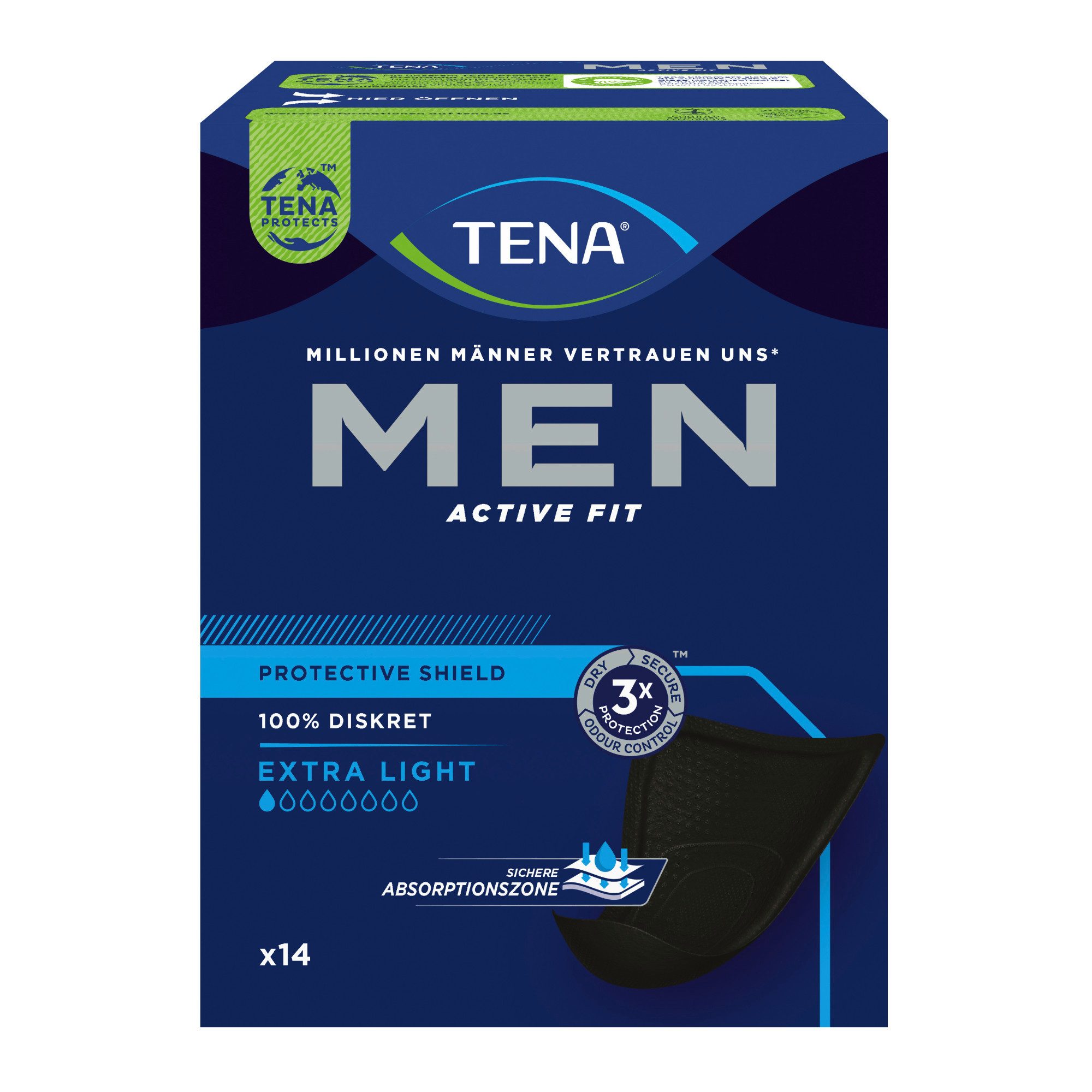 TENA Inkontinenz-Einlage TENA Men - Active Fit Level 0-3, 0 Gr., 14-St.