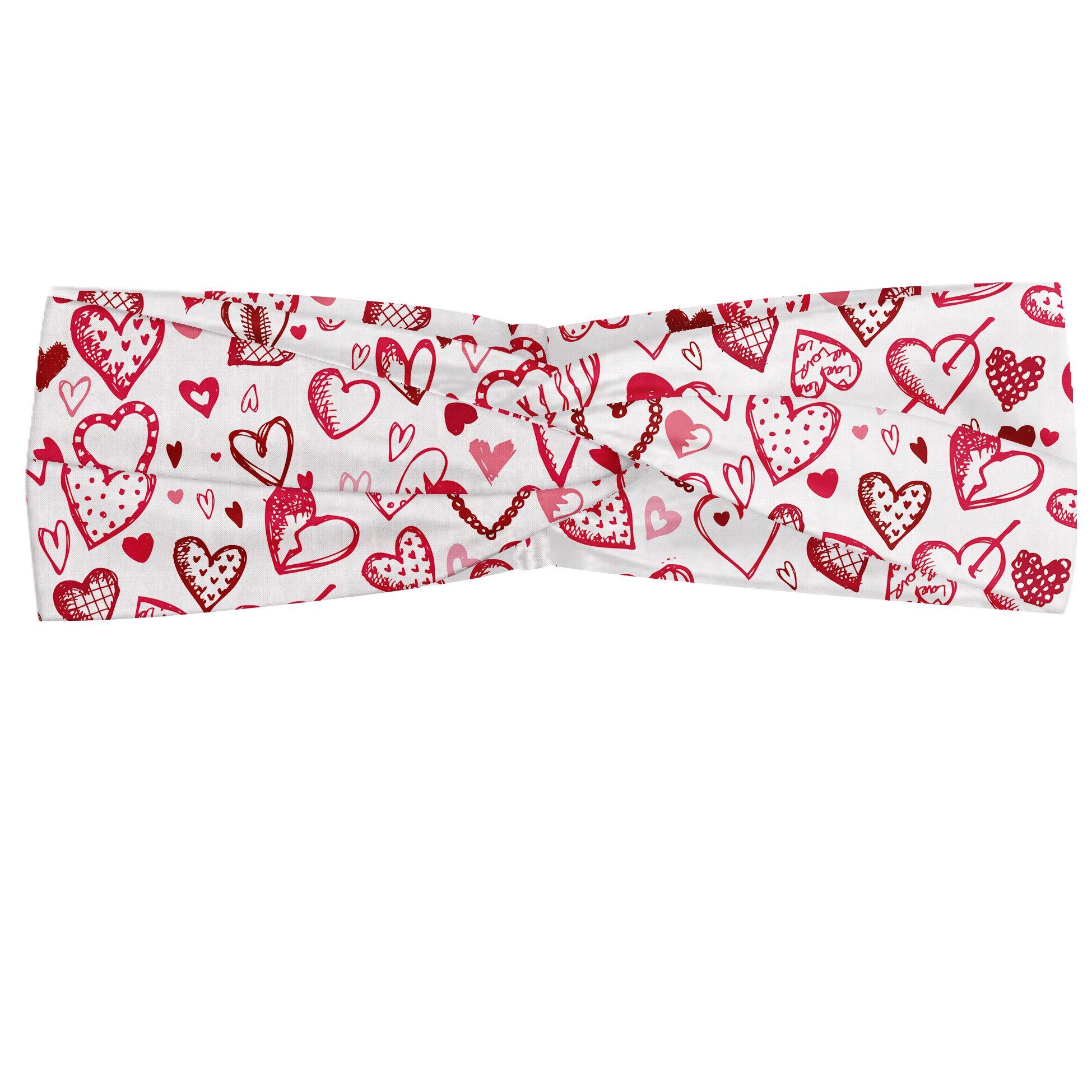 Abakuhaus Stirnband Elastisch und Angenehme alltags accessories Gekritzel Valentine Hearts Pfeil