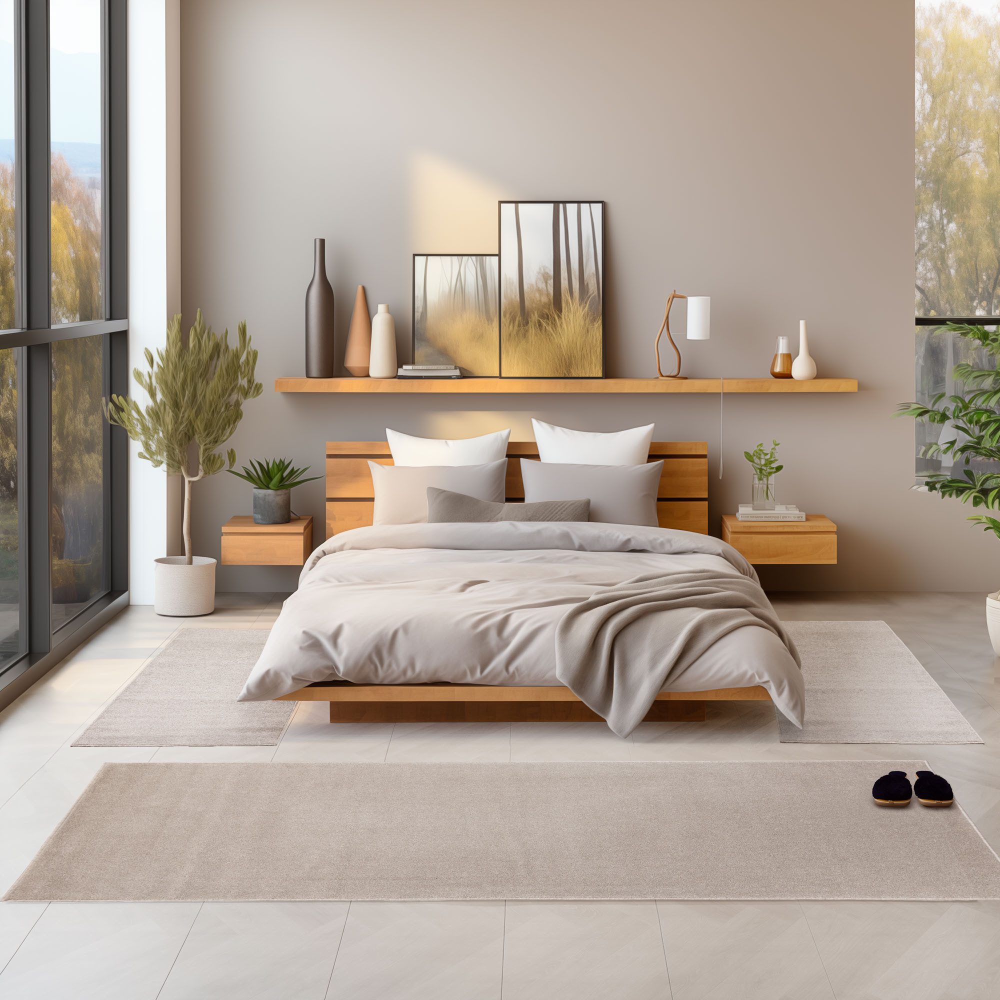 SIMPEX24 Kurzflor-Bettumrandung Unicolor - Einfarbig, Höhe 11 mm, (Bett-Set günstig online kaufen