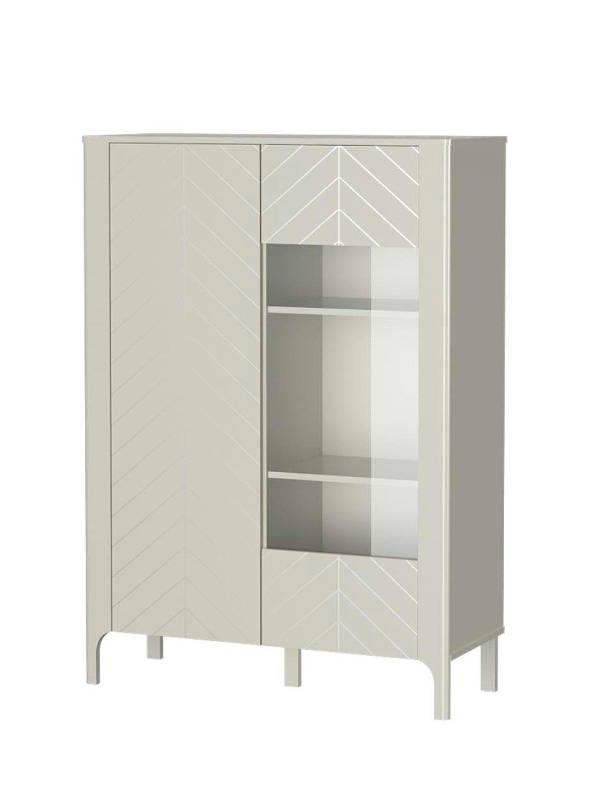 Compleo Vitrine mit 2 Türen und Glasfronten, Elegant Design, Kaschmir oder Schwarz
