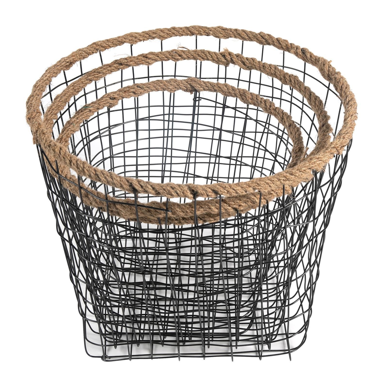 IDIMEX Aufbewahrungskorb SINO (Set), Metallkörbe Dekokorb Gitterkorb metall schwarz