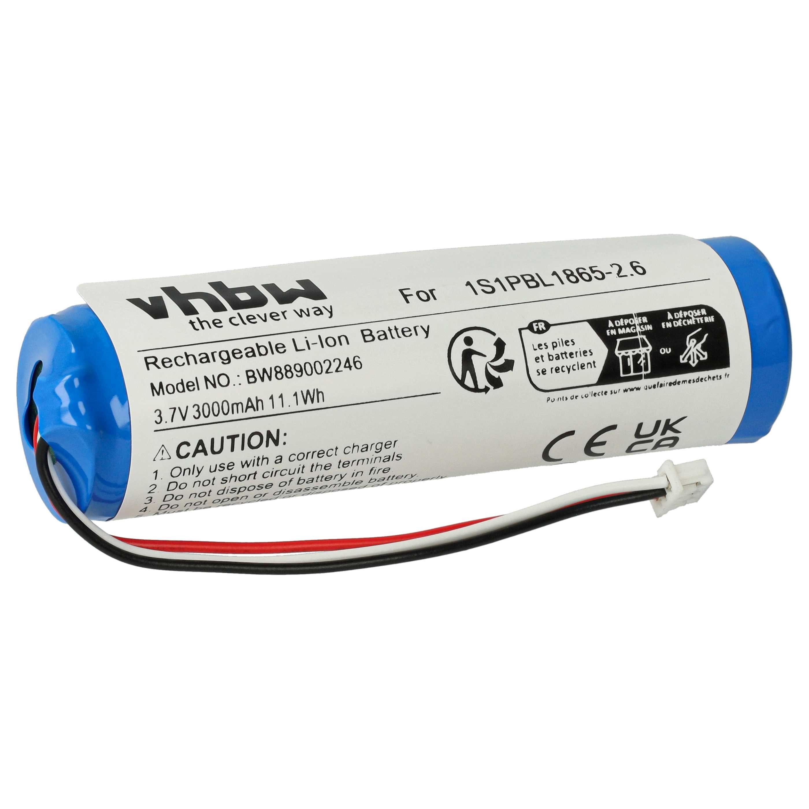 vhbw Ersatz für Philips 1S1PBL1865-2.6 für Babyphone (3000 mAh, 3,7 V, Akku Akku Li-Ion 3000 mAh (3,7 V), Leistungsfähiger Austausch-Akku Babyfone, Babyphone, Babytalker