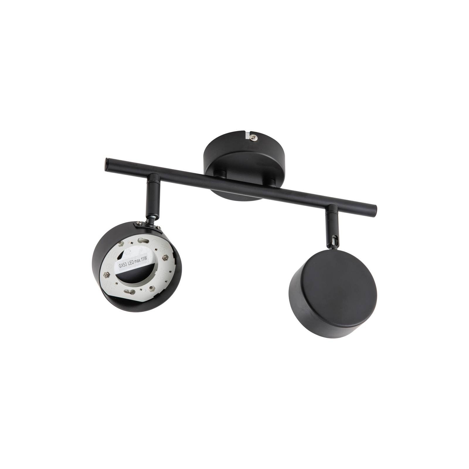 Lindby Deckenstrahler Jyla, Metall, Schwarz IP20, 2 x 11 W LED