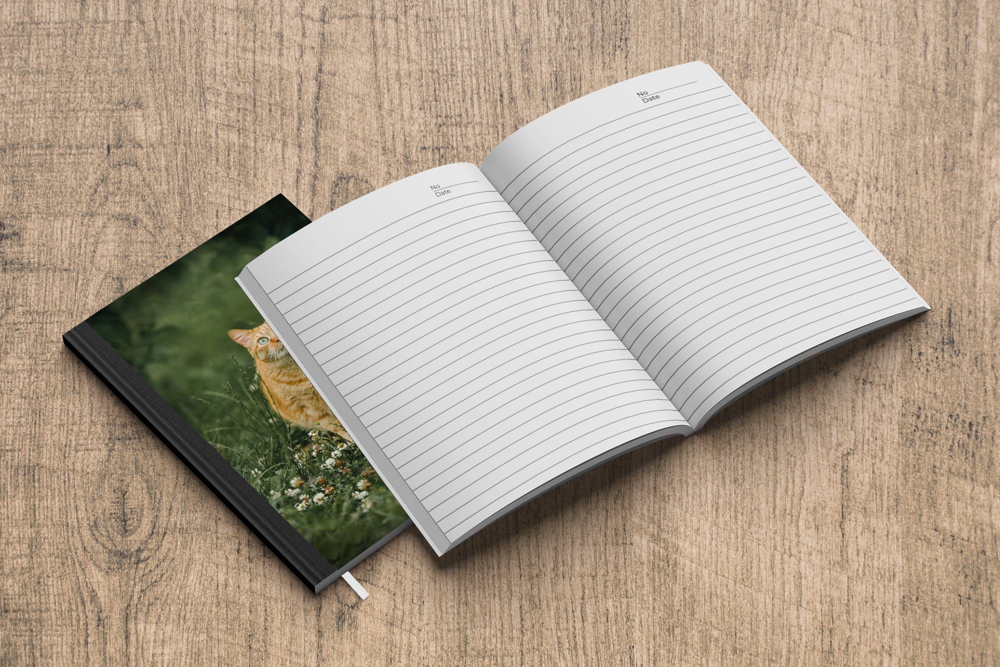 Tagebuch, Mantel, Pflanzen Journal, Notizheft, Blumen - A5, 98 - - Katze Merkzettel, MuchoWow Haushaltsbuch Notizbuch Seiten,