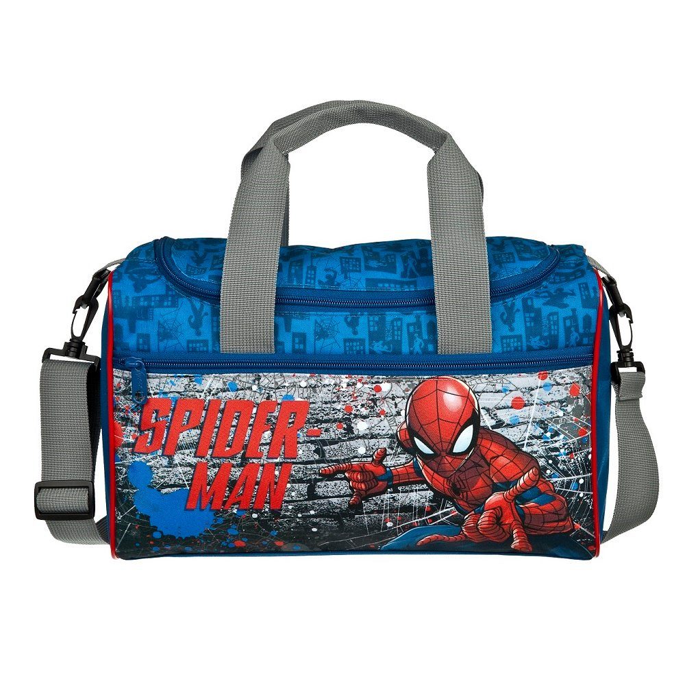 Scooli Sporttasche Spiderman "Mauer" mit Reißverschluss, Tragegriffen und Schultergurt, 8, Tasche; Umhängetasche, Schwimmtasche